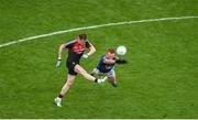 20 August 2017; Donal Vaughan of Mayo in action against Johnny Buckley of Kerry during the GAA Football All-Ireland Senior Championship Semi-Final match between Kerry and Mayo at Croke Park in Dublin. Photo by Daire Brennan/Sportsfile