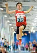 20 August 2017; James Maguire of Ardee-Reaghstown, Co Louth, competing in the Boys U14 and O12 Long Jump event during day 2 of the Aldi Community Games August Festival 2017 at the National Sports Campus in Dublin. Photo by Sam Barnes/Sportsfile