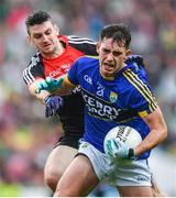 20 August 2017; Jack Savage of Kerry in action against Brendan Harrison of Mayo during the GAA Football All-Ireland Senior Championship Semi-Final match between Kerry and Mayo at Croke Park in Dublin. Photo by Stephen McCarthy/Sportsfile