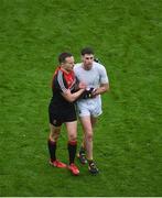 20 August 2017; Andy Moran of Mayo and Paul Geaney of Kerry shake hands after the GAA Football All-Ireland Senior Championship Semi-Final match between Kerry and Mayo at Croke Park in Dublin. Photo by Daire Brennan/Sportsfile