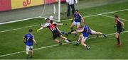 20 August 2017; Cillian O'Connor of Mayo has his shot blocked by Kerry players during the GAA Football All-Ireland Senior Championship Semi-Final match between Kerry and Mayo at Croke Park in Dublin. Photo by Daire Brennan/Sportsfile