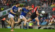 20 August 2017; Jason Doherty of Mayo in action against Kerry players Mark Griffin and Killan Young, left, during the GAA Football All-Ireland Senior Championship Semi-Final match between Kerry and Mayo at Croke Park in Dublin. Photo by Ray McManus/Sportsfile