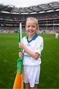 20 August 2017; eir GAA flagbearer Isabelle Anslow at the All-Ireland Senior Football Semi-final between Mayo and Kerry in Croke Park, Dublin. Photo by Stephen McCarthy/Sportsfile