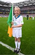 20 August 2017; eir GAA flagbearer Isabelle Anslow at the All-Ireland Senior Football Semi-final between Mayo and Kerry in Croke Park, Dublin. Photo by Stephen McCarthy/Sportsfile