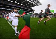 20 August 2017; eir GAA flagbearer Jonah Flanagan at the All-Ireland Senior Football Semi-final between Mayo and Kerry in Croke Park, Dublin. Photo by Stephen McCarthy/Sportsfile