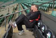 18 May 2012; Ulster head coach Brian McLaughlin, alongside performance analyst Alex McCloy, during the squad captain's run ahead of their Heineken Cup Final match against Leinster on Saturday. Ulster Rugby Squad Captain's Run, Twickenham Stadium, Twickenham, England. Picture credit: Ray McManus / SPORTSFILE