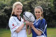 18 May 2012; In attendance at the IMNDA Charity Tag Rugby H-Cup launch are Leinster supporter Amanda Ruigrok and Ulster supporter Claire Moore. Charity Tag Rugby H-Cup Launch, Blackrock College RFC, Stradbrook Road, Blackrock, Dublin. Picture credit: Matt Browne / SPORTSFILE