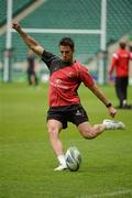 18 May 2012; Ulster's Ian Humphreys practices his place kicking during the squad captain's run ahead of their Heineken Cup Final match against Leinster on Saturday. Ulster Rugby Squad Captain's Run, Twickenham Stadium, Twickenham, England. Picture credit: Ray McManus / SPORTSFILE