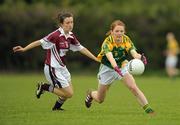 19 May 2012; Sinead Fowley, Leitrim, in action against Ciara Blundell, Westmeath. Bord Gáis Energy Ladies National Football League, Division 3 Final Replay, Westmeath v Leitrim, Emmet Park, Killoe, Co. Longford. Photo by Sportsfile
