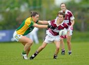 19 May 2012; Ciara Blundell, Westmeath, in action against Mairead Stenson, Leitrim. Bord Gáis Energy Ladies National Football League, Division 3 Final Replay, Westmeath v Leitrim, Emmet Park, Killoe, Co. Longford. Photo by Sportsfile