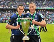 19 May 2012; Leinster players Jonathan Sexton, left, and Brad Thorn celebrate with the cup after victory over Ulster. Heineken Cup Final, Leinster v Ulster, Twickenham Stadium, Twickenham, England. Picture credit: Diarmuid Greene / SPORTSFILE