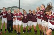 19 May 2012; Westmeath players celebrate after the game. Bord Gáis Energy Ladies National Football League, Division 3 Final Replay, Westmeath v Leitrim, Emmet Park, Killoe, Co. Longford. Photo by Sportsfile
