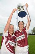 19 May 2012; Westmeath joint captains Jenny Rogers, left, and Laura Walsh celebrate with the cup after the game. Bord Gáis Energy Ladies National Football League, Division 3 Final Replay, Westmeath v Leitrim, Emmet Park, Killoe, Co. Longford. Photo by Sportsfile