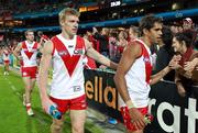 19 May 2012; Tommy Walsh and Lewis Jetta, right, Sydney Swans after the game. AFL Round 8, Sydney Swans v Melbourne Demons, SCG, Sydney. Picture credit: Craig Golding / SPORTSFILE