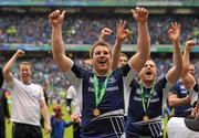 19 May 2012; Leinster's Sean O'Brien, left, and Jamie Heaslip celebrate after victory over Ulster. Heineken Cup Final, Leinster v Ulster, Twickenham Stadium, Twickenham, England. Picture credit: Diarmuid Greene / SPORTSFILE