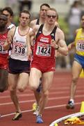 9 August 2002; Andre Bucher of Switzerland, 1424), leads from James McIlroy of Great Britain, 538, during the Men's 800m first round at the European Championships in the Olympic Stadium in Munich, Germany. Photo by Brendan Moran/Sportsfile