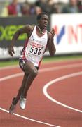 8 August 2002; Christian Malcolm of Great Britain in action during the 1st heat of the Men's 200m first round at the European Championships in the Olympic Stadium in Munich, Germany. Photo by Brendan Moran/Sportsfile