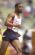 8 August 2002; Darren Campbell of Great Britain in action during the 2nd heat of the Men's 200m first round at the European Championships in the Olympic Stadium in Munich, Germany. Photo by Brendan Moran/Sportsfile