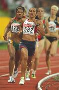 8 August 2002; Kelly Holmes of Great Britain in action during the Women's 800m Final at the European Championships in the Olympic Stadium in Munich, Germany. Photo by Brendan Moran/Sportsfile