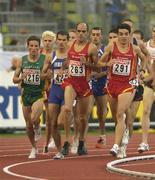 8 August 2002; Reyes Estevez of Spain, 263, leads the field from Rui Silva of Portugal, 1216, and Spain's Jose Antonio Redolat (291) during the Men's 1500m Final at the European Championships in the Olympic Stadium in Munich, Germany. Photo by Brendan Moran/Sportsfile