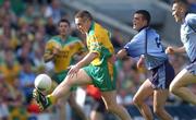 17 August 2002; John Gildea of Donegal in action against Paul Casey of Dublin during the Bank of Ireland All-Ireland Senior Football Championship Quarter-Final Replay match between Dublin and Donegal at Croke Park in Dublin. Photo by Damien Eagers/Sportsfile