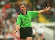 18 August 2002; Referee Séamus McCormack during the Bank of Ireland All-Ireland Senior Football Championship Quarter-Final Replay match between Armagh and Sligo at Páirc Tailteann in Navan, Meath. Photo by Aoife Rice/Sportsfile