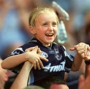 17 August 2002; A Dublin supporter during the Bank of Ireland All-Ireland Senior Football Championship Quarter-Final Replay match between Dublin and Donegal at Croke Park in Dublin. Photo by Damien Eagers/Sportsfile