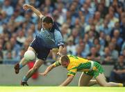 17 August 2002; Alan Brogan of Dublin in action against Noel McGinley of Donegal during the Bank of Ireland All-Ireland Senior Football Championship Quarter-Final Replay match between Dublin and Donegal at Croke Park in Dublin. Photo by Ray McManus/Sportsfile