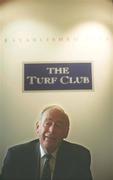 20 August 2002; Mr Raymond Rooney, Senior Steward of The Turf Club, at the announcement of The Turf Club's wide range of new initiatives at the Merrion Hotel in Dublin. Photo by Aoife Rice/Sportsfile