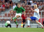 20 August 2002; Paul Tierney of Republic of Ireland in action against Pekka Lagerblom of Finland during the U21 International Friendly match between Finland and Republic of Ireland at Finnair Stadium in Helsinki, Finland. Photo by David Maher/Sportsfile