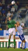 21 August 2002; Gary Breen of Republic of Ireland in action against Jonatan Johansson of Finland during the International Friendly match between Finland and Republic of Ireland at the Olympic Stadium in Helsinki, Finland. Photo by David Maher/Sportsfile
