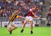 18 August 2002; Joe Gantley of Galway in action against Stephen Maher of Kilkenny during the All-Ireland Minor Hurling Championship Semi-Final match between Kilkenny and Galway at Croke Park in Dublin. Photo by Brian Lawless/Sportsfile