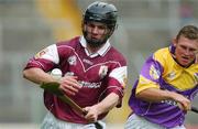 24 August 2002; JP O'Connell of Galway in action against Leighton Gleeson of Wexford during the All-Ireland U21 Hurling Championship Semi-Final match between Galway and Wexford at Semple Stadium in Thurles, Tipperary. Photo by Damien Eagers/Sportsfile
