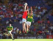 25 August 2002; Nicholas Murphy of Cork in action against Donal Daly of Kerry during the Bank of Ireland All-Ireland Senior Football Championship Semi-Final match between Kerry and Cork at Croke Park in Dublin. Photo by Brian Lawless/Sportsfile