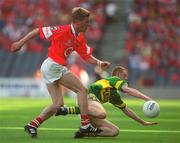 25 August 2002; Colm Cooper of Kerry in action against Anthony Lynch of Cork during the Bank of Ireland All-Ireland Senior Football Championship Semi-Final match between Kerry and Cork at Croke Park in Dublin. Photo by Brian Lawless/Sportsfile
