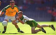 25 August 2002; Martin Breen of Kerry in action against Barry Regan of Meath during the All-Ireland Minor Football Championship Semi-Final match between Meath and Kerry at Croke Park in Dublin. Photo by Brian Lawless/Sportsfile