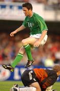21 August 2002; Robbie Keane of Republic of Ireland during the International Friendly match between Finland and Republic of Ireland at the Olympic Stadium in Helsinki, Finland. Photo by David Maher/Sportsfile