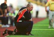 25 August 2002; Cork manager Larry Tompkins during the final minutes of the Bank of Ireland All-Ireland Senior Football Championship Semi-Final match between Kerry and Cork at Croke Park in Dublin. Photo by Damien Eagers/Sportsfile