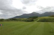 27 July 2002; View from the 9th tee box during day three of the Senior British Open at Royal County Down Golf Club in Newcastle, Down. Photo by Matt Browne/Sportsfile