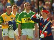 25 August 2002; Kerry captain Darragh Ó Sé leads his team in the parade prior to the Bank of Ireland All-Ireland Senior Football Championship Semi-Final match between Kerry and Cork at Croke Park in Dublin. Photo by Brian Lawless/Sportsfile