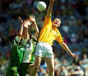 25 August 2002; Joseph Sheridan of Meath fists the ball for a goal despite the attentions of John Brosnan and Bryan Sheehan, left, of Kerry during the All-Ireland Minor Football Championship Semi-Final match between Meath and Kerry at Croke Park in Dublin. Photo by Brian Lawless/Sportsfile