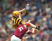 18 August 2002; James Fitzgerald of Kilkenny in action against Alan Garvey of Galway during the All-Ireland Minor Hurling Championship Semi-Final match between Kilkenny and Galway at Croke Park in Dublin. Photo by Ray McManus/Sportsfile