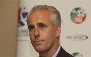 29 August 2002; Republic of Ireland manager Mick McCarthy during a Republic of Ireland press conference. Photo by Matt Browne/Sportsfile