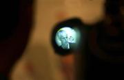 29 August 2002; Republic of Ireland manager Mick McCarthy seen through the viewfinder of a tv camera during a Republic of Ireland press conference. Photo by Matt Browne/Sportsfile