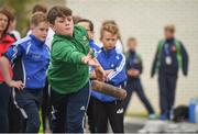 20 August 2017; Cillian England, from Gracefield-Walshe Island, Co Offaly, competes in the U12 Mixed Skittles event during the Community Games August Festival 2017 at the National Sports Campus in Dublin. Photo by Cody Glenn/Sportsfile