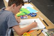 20 August 2017; Joe Campbell, age 11, from Drumcliffe, Co Sligo, takes part in the U12 Art event during day 2 of the Aldi Community Games August Festival 2017 at the National Sports Campus in Dublin. Photo by Cody Glenn/Sportsfile