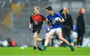 20 August 2017; Paddy Lynch of Bruree National School, Co Limerick, representing Kerry, in action against John Cronin of St Pius X B.N.School, Co Dublin, representing Mayo, during the INTO Cumann na mBunscol GAA Respect Exhibition Go Games at half time during the GAA Football All-Ireland Senior Championship Semi-Final match between Kerry and Mayo at Croke Park in Dublin. Photo by Piaras Ó Mídheach/Sportsfile