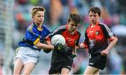 20 August 2017; Jack Bookle of Scoil Naomh Mhuire, Co Wicklow, representing Mayo, in action against Robert Brooks of Fossa National School, Co Kerry, during the INTO Cumann na mBunscol GAA Respect Exhibition Go Games at half time during the GAA Football All-Ireland Senior Championship Semi-Final match between Kerry and Mayo at Croke Park in Dublin. Photo by Piaras Ó Mídheach/Sportsfile