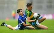 20 August 2017; David Clifford of Kerry in action against Cormac Timoney of Cavan during the Electric Ireland GAA Football All-Ireland Minor Championship Semi-Final match between Cavan and Kerry at Croke Park in Dublin. Photo by Piaras Ó Mídheach/Sportsfile