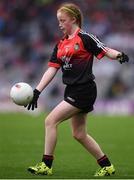 20 August 2017; Tara Casserly of Scoil Naomh Molaise, Co Sligo, representing Mayo, during the INTO Cumann na mBunscol GAA Respect Exhibition Go Games at half time of the GAA Football All-Ireland Senior Championship Semi-Final match between Kerry and Mayo at Croke Park in Dublin. Photo by Stephen McCarthy/Sportsfile